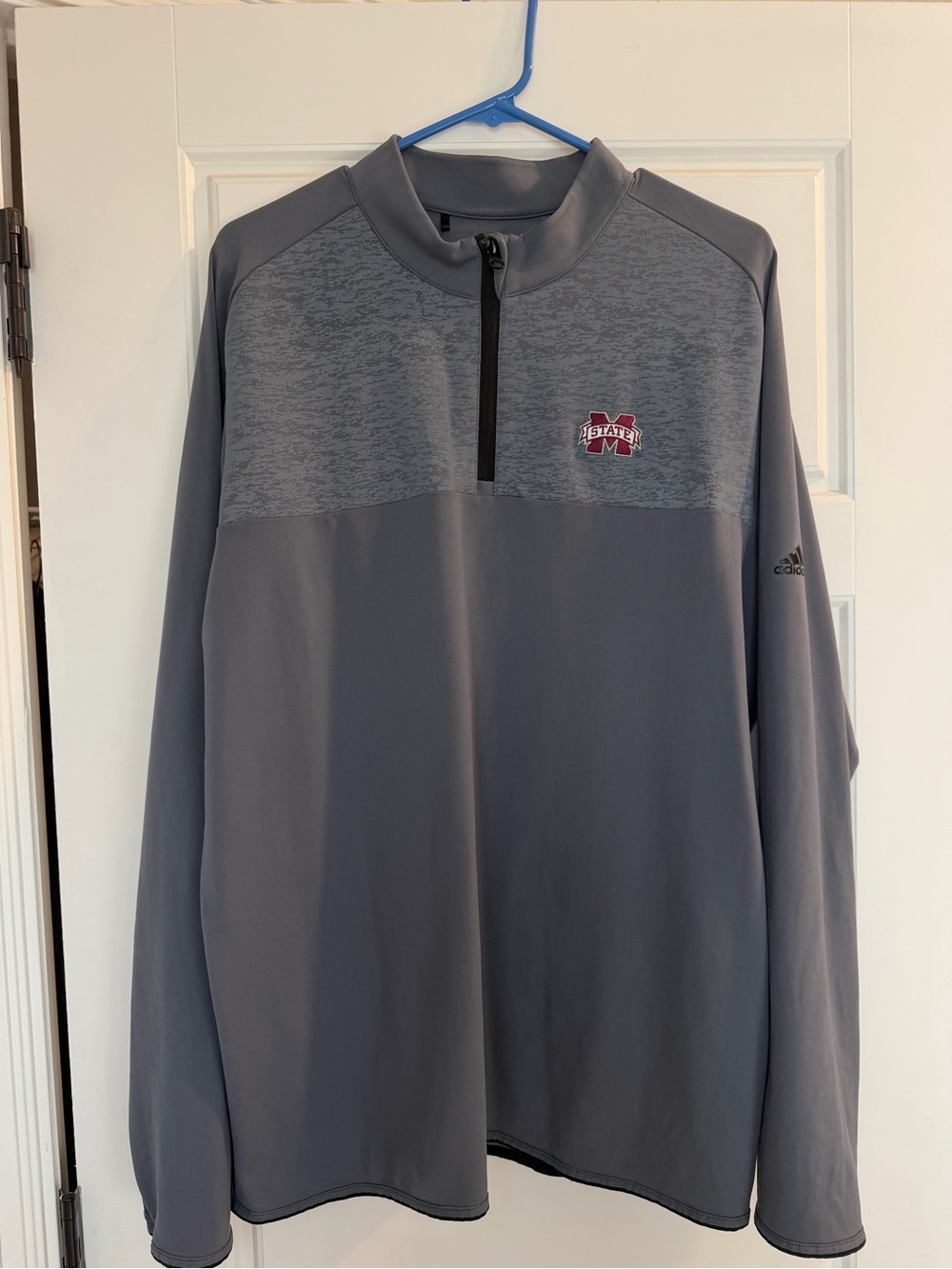 adidas Mississippi State Bulldogs Golf Quarter Zip Pullover Gray XL